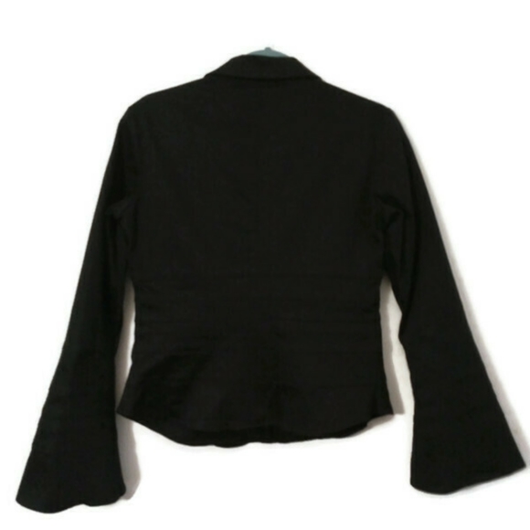 Spiegel Black Fit & Flare Tuxedo Blazer Top 10 - Picture 3 of 13